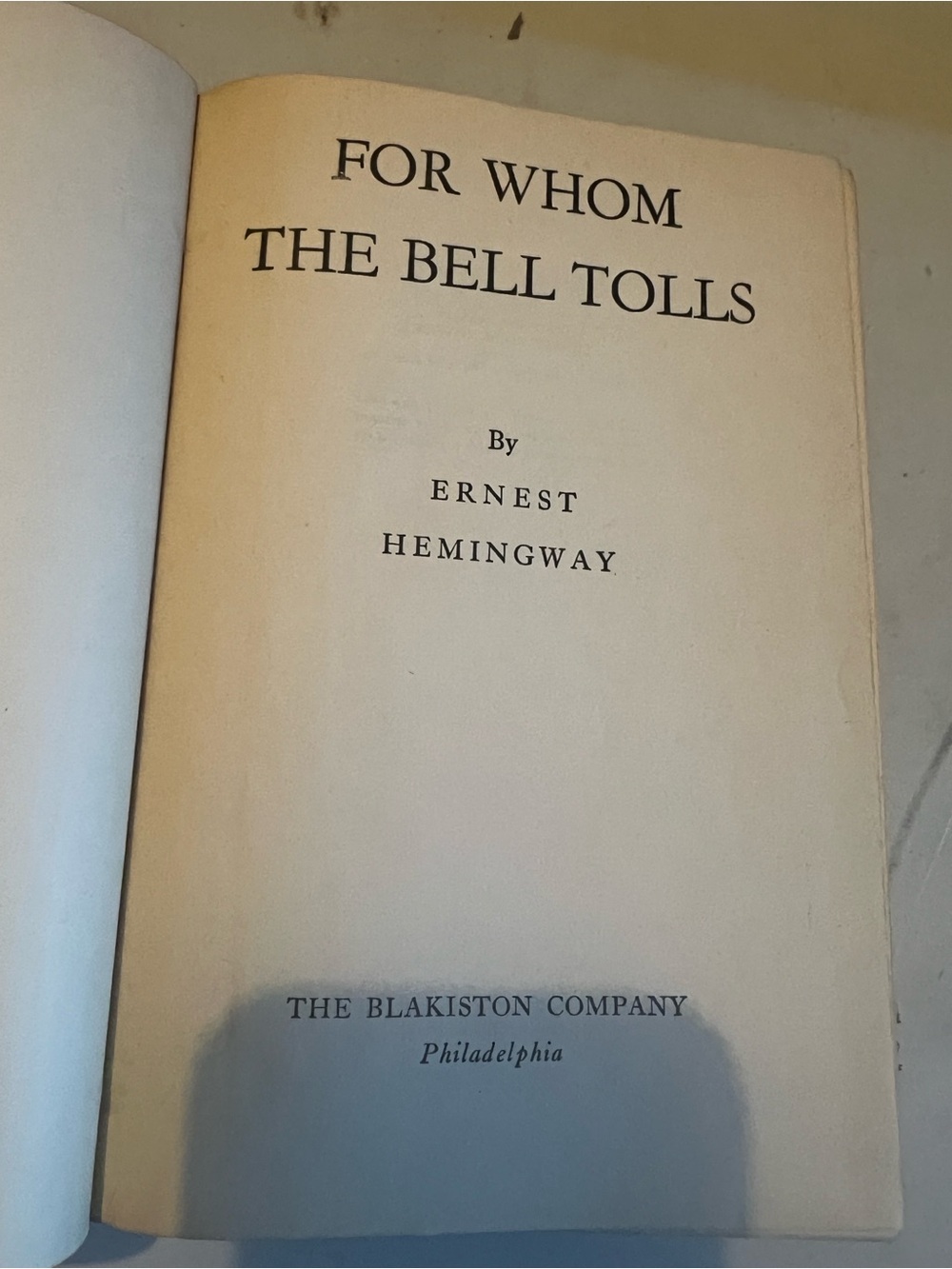For Whom the Bell Tolls ~ Ernest Hemingway Blakiston 1940 Hardcover/Good/1st Ed - Picture 6 of 9